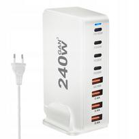 Daugiafunkcis USB įkroviklis 240W, 4x USB-A, 4x USB-C