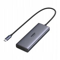 USB-C adapteris UGREEN CM498A, 9-in-1, 2x HDMI 4K 60Hz, SD, 100W PD