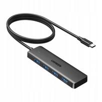 USB-C šakotuvas UGREEN CM219, 4 USB 3.0 lizdai, 5Gb/s, pilkas