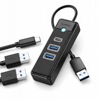 USB šakotuvas Orico PWC2U-U3, 3 lizdai (2x USB-A 3.0, 1x USB-C 3.0), 1,8 m, juodas