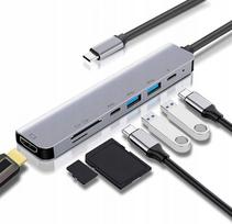 Adapteris 7in1 USB-C su HDMI 4K, PD, SD ir 2x USB 3.0