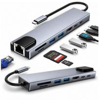 USB šakotuvas 8W1, 1x USB 3.0, 3x USB 2.0