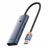 USB šakotuvas Baseus UltraJoy, 4x USB-A 3.0, 1x USB-C, pilkas