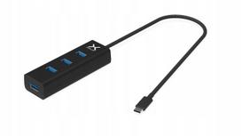 USB šakotuvas KRUX, 4 x USB 3.0, USB Type-C