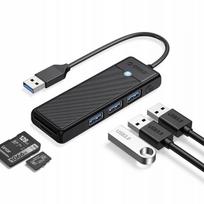 USB šakotuvas Orico PAPW3AT-U3, 4 jungtys, 3x USB-A 3.0, microSD/SD kortelių skaitytuvas