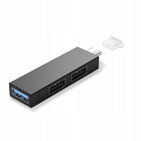 USB-C šakotuvas: 2x USB 2.0 ir 1x USB 3.0 lizdai, tinkamas nešiojamiems kompiuteriams ir telefonams