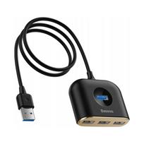 USB šakotuvas Baseus Square, 1x USB-A 3.2 Gen 1, 3x USB 2.0, 1 m kabelis