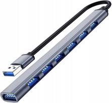 USB šakotuvas, 7 lizdai, 2.0/3.0, aliuminis, Plug & Play