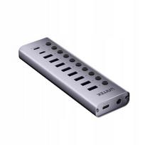 USB šakotuvas Unitek 10-in-1, 8x USB-A, 2x USB-C, 5Gbps, su jungiklių valdymu
