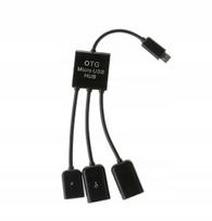 Adapteris OTG: micro USB į 2x USB ir micro USB maitinimui