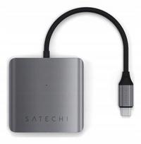 USB-C šakotuvas Satechi, 4 jungtys, PD, 100W, 10Gbps, pilkas