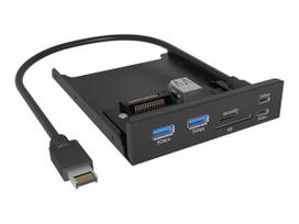 Priekinis 3.5" skydelis ICY BOX IB-HUB1419-i3 su USB šakotuvu ir kortelių skaitytuvu