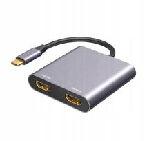 USB-C HUB stotelė, 2 HDMI 4K (3840×2160 60Hz), Plug and Play
