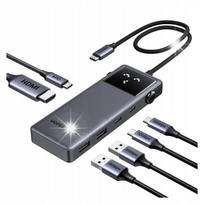 USB-C hubas UGREEN 6-in-1: 2x USB, HDMI 4K, 2x USB-C 3.2 PD