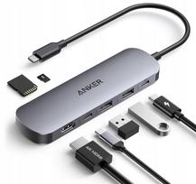 USB šakotuvas ANKER A83D2, USB-C, HDMI, SD, microSD, 7 viename