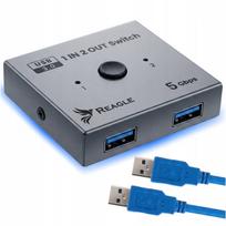 USB jungiklis 1x2 ir 2x1 KVM adapteris, 5Gb/s