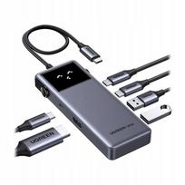 USB-C hubas Ugreen CM889, 6 viename, HDMI 4K 60Hz, PD 100W, 5Gbps, pilkas