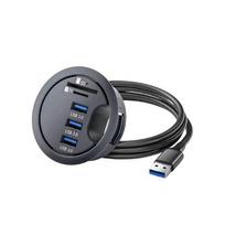 USB šakotuvas su 3 USB 3.0 jungtimis, SD ir TF kortelių skaitytuvas, 60 mm, juodas