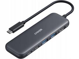 USB-C hubas Anker 332, 5 jungtys, 4K, 100 W, 2 x USB-A, juodas