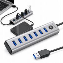 USB šakotuvas ORICO, 7 x USB-A 3.0 + USB-C, 5V/3A