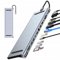 USB-C adapteris UGREEN 12-in-1: USB 2.0, USB 3.0, HDMI, PD 100W, RJ45