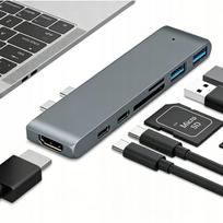 Adapteris USB-C su USB, Thunderbolt ir HDMI 4K, skirtas Type-C nešiojamiesiems kompiuteriams