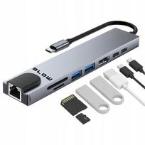 USB hub 8in1: USB 3.0, USB-C, HDMI, SD, microSD, RJ45, PD