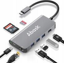 USB-C 8in1 dokas: HDMI, LAN, VGA, RJ45, SD, skirta MacBook Pro/Air M1/M2