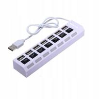 USB šakotuvas, 7 lizdai, su apšvietimu