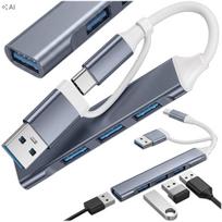 USB-C šakotuvas, 4 USB-A lizdai, aliuminio korpusas