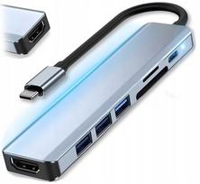 Adapteris SPLITTER Slim Hub, 7 jungtys: USB 3.0, USB 2.0, USB-C, HDMI, SD, microSD