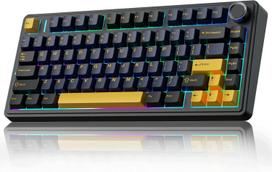 Mechaninė belaidė klaviatūra AULA F75, 75 %, RGB apšvietimas, Hot-Swap, Graywood