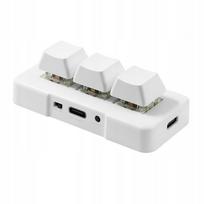 Mini mechaninė klaviatūra MK321BT, 3 mygtukai, mėlynieji jungikliai
