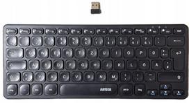 Belaidė QWERTZ klaviatūra, 2.4G, suderinama su PC, nešiojamaisiais kompiuteriais, išmaniaisiais televizoriais, Windows 7/8/10