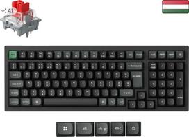 Mechaninė klaviatūra Keychron K4 Ultra 8K Apex Red, juoda, su vengriškais mygtukais