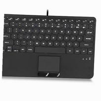 Mini USB klaviatūra su jutikliniu kilimėliu, balta