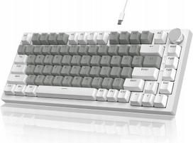 Mechaninė klaviatūra YINDIAO AK820 HP, PBT, RGB, hot-swap, raudona, su ratuku