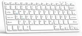 Belaidė TQQ QWERTZ klaviatūra, balta, skirta iPad ir Android planšetėms