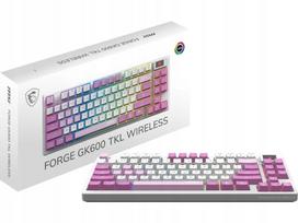 Belaidė žaidimų klaviatūra MSI FORGE GK600 TKL, violetinė, US, 2 vnt.
