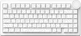 Mechaninė klaviatūra 81 mygtukų, 75%, RGB, hot-swap, balta, žaidimams
