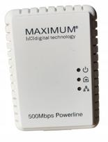 Tinklo adapterių rinkinys Maximum Powerline 500 NANO, 500Mb/s, tinkamas 12T12 lizdui