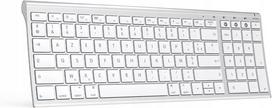 Belaidė klaviatūra, balta, Bluetooth, AZERTY, prancūzų, 3 kanalų