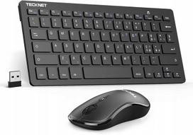 Belaidė klaviatūra su pele TeckNet, plona, tyliai veikianti, USB, QWERTY