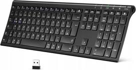 Belaidė Bluetooth klaviatūra IC-DK03, 2.4G, USB, juoda, QWERTZ, vokiška