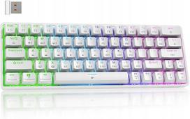 Mechaninė klaviatūra Dierya DK63, balta, 63 RGB klavišai, USB-C