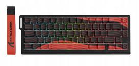 Belaidė magnetinė klaviatūra Attack Shark X68 HE PRO, raudonas kontūras