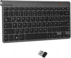 Belaidė mini membraninė klaviatūra ZIENSTAR, 2.4GHz, QWERTZ, su lipdukais
