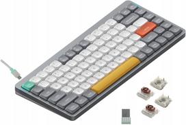 Mechaninė klaviatūra NuPhy Air75 V2, 75%, QMK/VIA, „Bluetooth“, 2.4G, USB-C, rudos jungtys