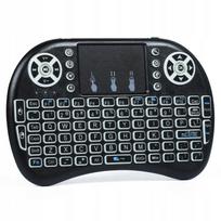 Belaidė mini klaviatūra su LED ir Bluetooth, skirta kompiuteriui ir išmaniajam televizoriui