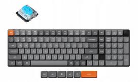 Klaviatūra Keychron K17Max B2, plona, žemos profilis, Gateron Blue, RGB apšvietimas